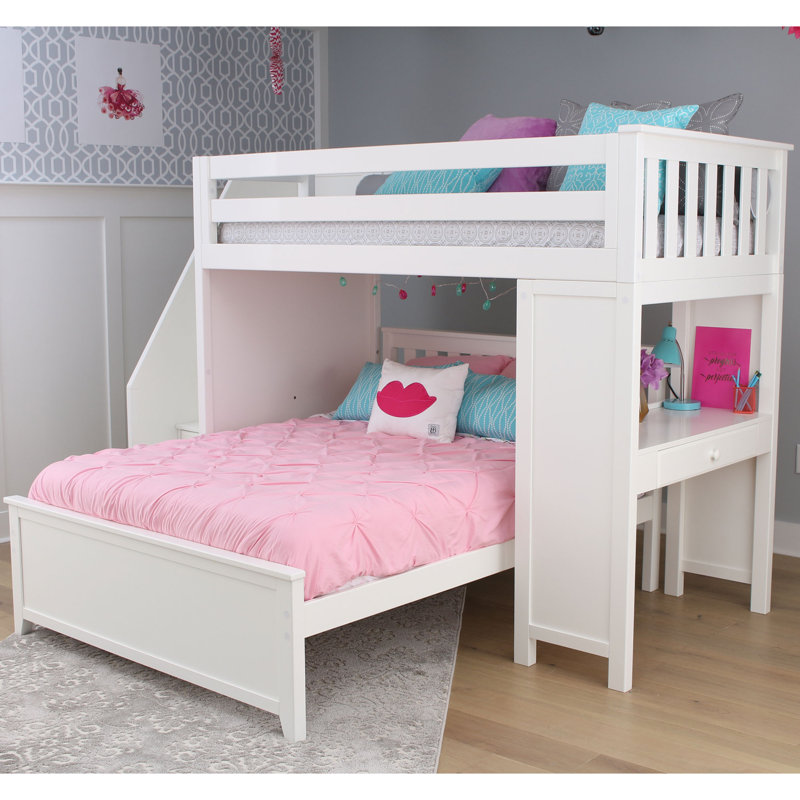 Zoomie Kids Alvarez Twin Over Full LShape Bunk Bed with Drawers